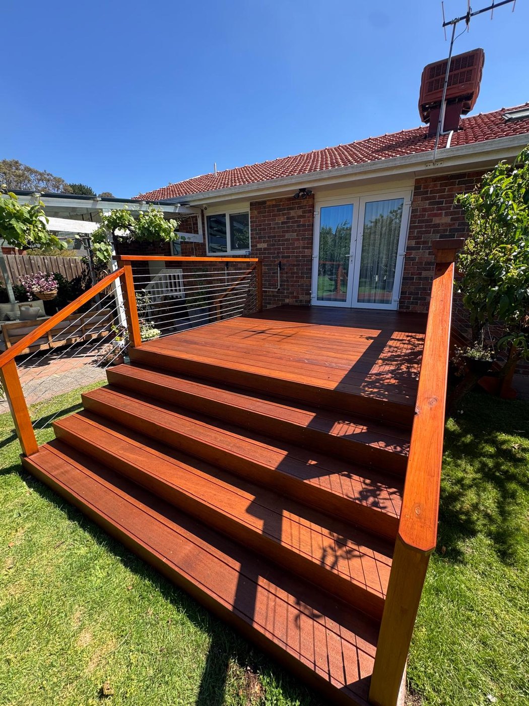 Exterior deck staining project in Melbourne